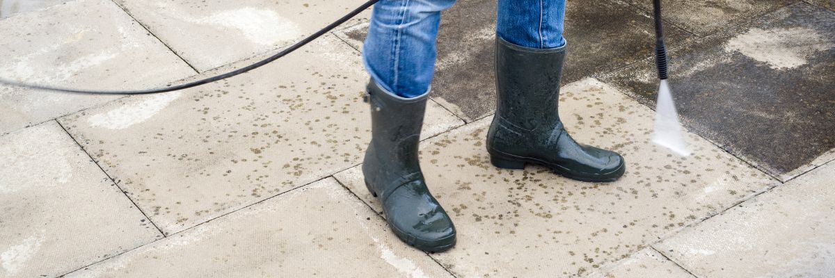 pressure washing in the rain